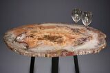 Wide Brilliant Red Petrified Wood Table #297299-2